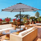 9' Outdoor Patio Umbrella, Outdoor Table Umbrella, Yard Umbrella, Market Umbrella with 8 Sturdy Ribs, Push Button Tilt and Crank