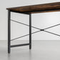 Computer Desk 40" Study Writing Table for Home Office, Modern Simple Style PC Desk, Black Metal Frame, Vintage Brown