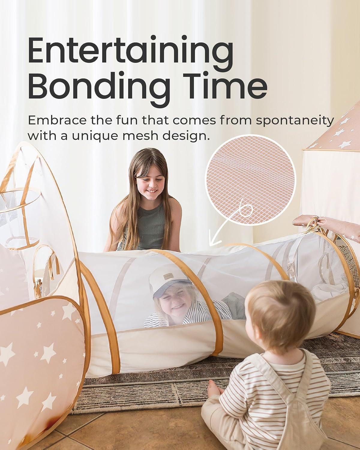 Play Tunnel and Ball Pit for Toddlers, 5Pcs Indoor Playground - Foldable Pop up Tents with Carry Bag, Outdoor Playhouse with Crawling Toys & Play Tent, Gift for Boys and Girls