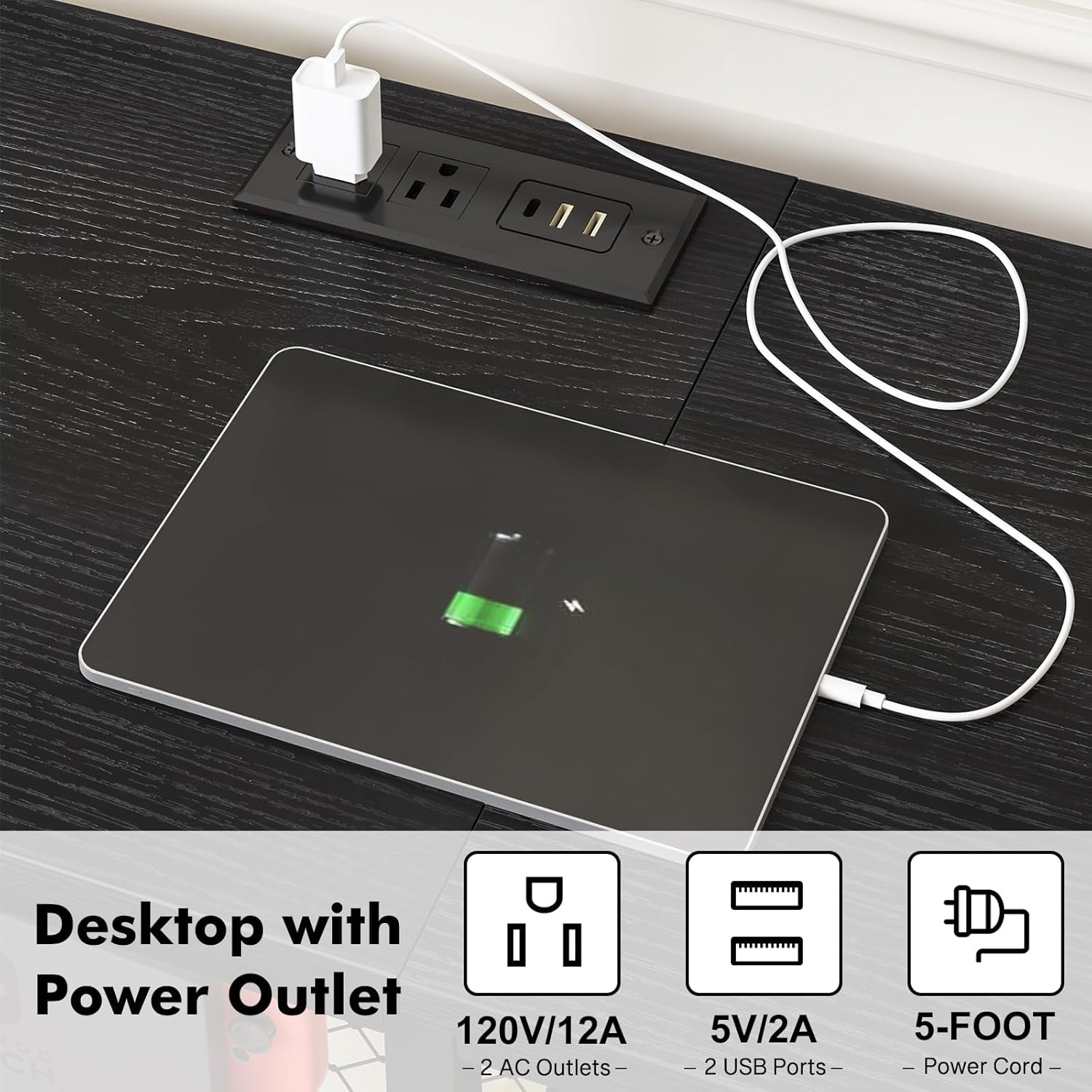 Entertainment Center for up to 55 Inch Tvs, TV Stand with Power Outlet and Open Storage Shelves, TV Media Console Table for Living Room and Bedroom, Black