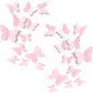 Cute Pink Butterfly Wall Decor 24 Pcs, Girls Room Wall Decals, Danish Pastel Aesthetic Butterflies Stickers for Nursery Decorations, Baby Toddler Room Decor for Girls