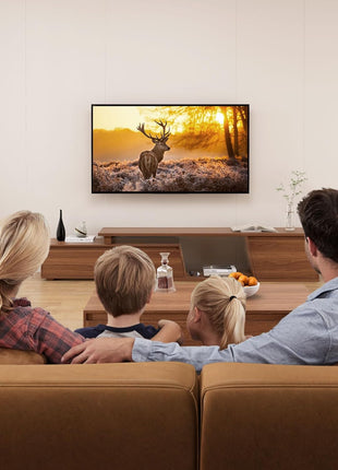 Extendable Walnut TV Stand for Living Room - Minimalist Media Console with Three Drawers and Adjustable Design for TVs up to 110 Inches