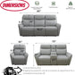 Air Leather Power Recliner Sofa Set with LED, Reclining Living Room Furniture Sets, Power Recliner Couch Set with USB Ports for House/Home Theater (Light Grey, Sofa+Loveseat+Chair)