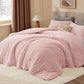 Fleece Queen Comforter Set -Super Soft & Warm Fluffy Pink Bedding, Luxury Fuzzy Heavy Bed Set for Winter with 2 Pillow Cases