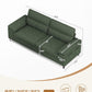 88.97" Modern Sofa Couch for Living Room, Deep Seat Sofas with 8”Cushion, Comfy 2-Seater Chenille Loveseat with Convertible Armrest, Removable Sofa Cover, High Leg (Green)
