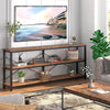 71" Sofa Tables Extra Long Couch Table, Narrow Long Console Table, Entryway Table,Sofa Table with 3 Tiers Storage Shelves (Rustic Brown)