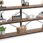 71" Sofa Tables Extra Long Couch Table, Narrow Long Console Table, Entryway Table,Sofa Table with 3 Tiers Storage Shelves (Rustic Brown)
