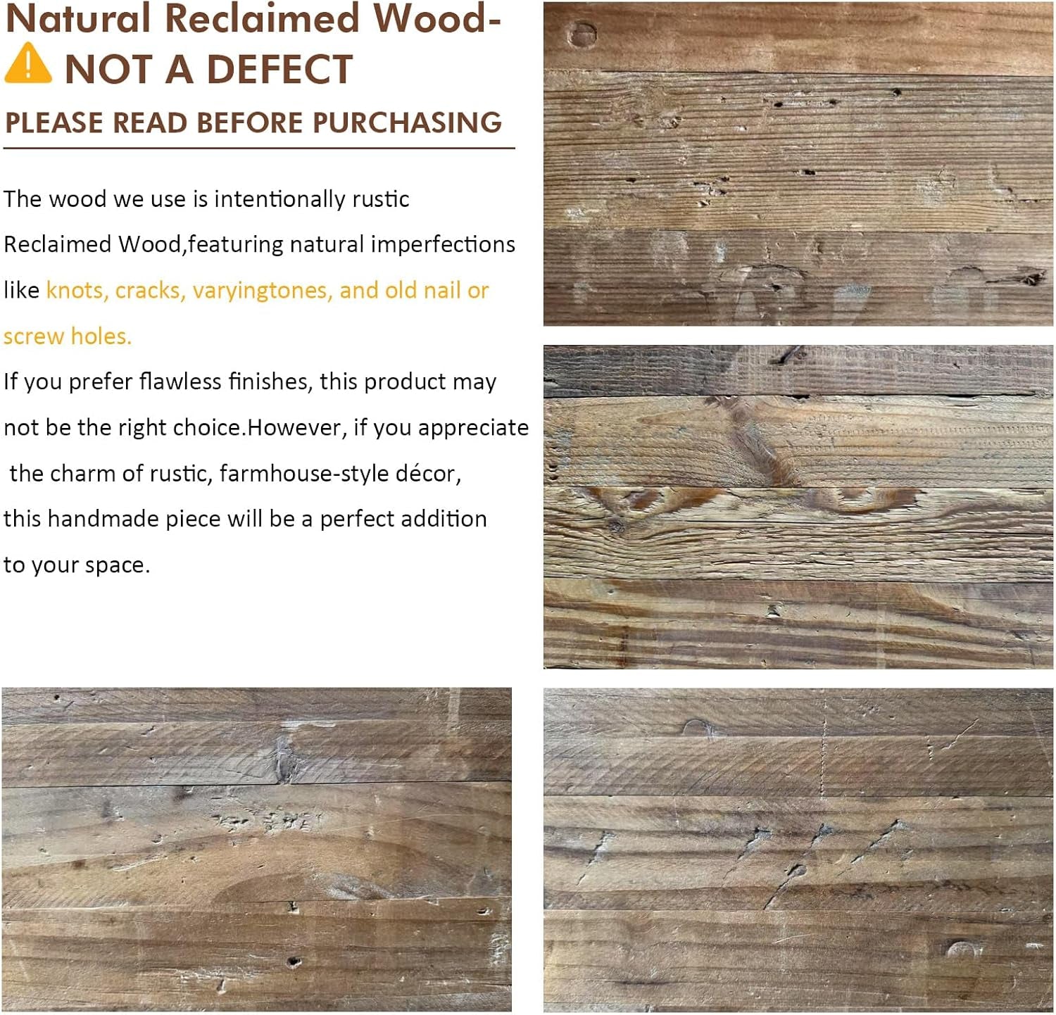 Reclaimed Solid Wood Console Table, 59" Long Farmhouse Entryway Tables, Rectangular Couch Table behind Sofa, 2 Tiers Accent Tables for Hallway, Entrance, Foyer, Living Room