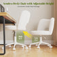 Vanity Chair with Wheels Armless, White Vanity Chair with Back,Ultra-Plush Fleece Cute Desk Chair, Small Office Chair Height Adjustable,For Make-Up Room,Bedroom