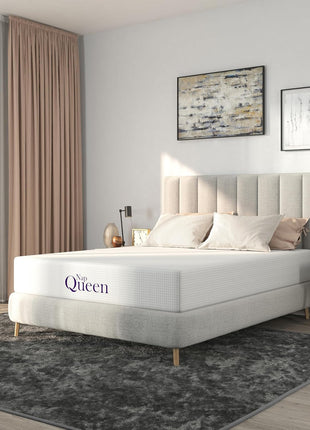 8-Inch Queen Bamboo Charcoal Memory Foam Mattress - Convenient Bed in a Box, White