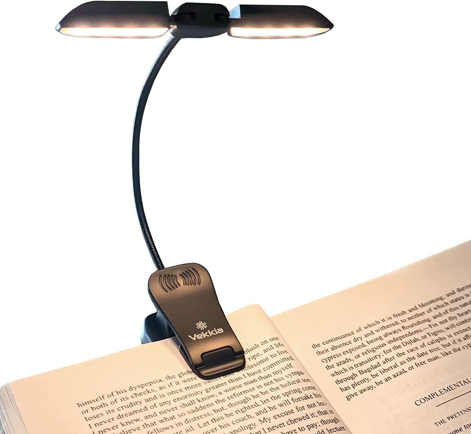 14 LED Rechargeable Book Light for Reading at Night, Eye-Care Reading Light for Books in Bed, 180° Adjustable, Clip on Lamp, 3 Color Temperatures, Lightweight, Present for Reader