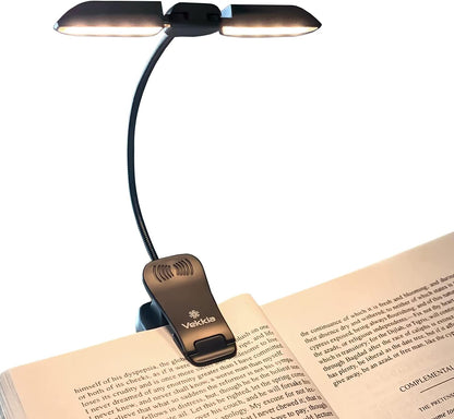 14 LED Rechargeable Book Light for Reading at Night, Eye-Care Reading Light for Books in Bed, 180° Adjustable, Clip on Lamp, 3 Color Temperatures, Lightweight, Present for Reader
