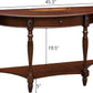 Solid Wood Console Table with Drawer, Semi-Circle Entryway Storage Shelf, Half-Moon Carvings Side Elegant Vintage Sofa for Living Room,Blank Wall Walnut SFZ1533WD-DR Brown 47.7*18*30.2