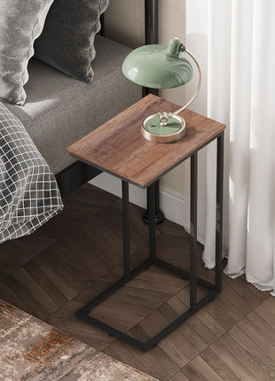 C-Shaped End Table - Versatile Small Side Table for Sofa and Bed, Perfect for Living Room, Bedroom, and Home Office in Compact Spaces