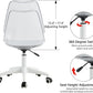 Acrylic Clear Desk Chair Modern Home Office Ghost Chairs with Wheels Cute Armless Rolling Vanity Plastic Chair with Adjustable Height (Clear)