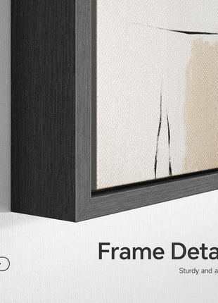 Framed Neutral Abstract Wall Art Set - 4-Piece Modern Landscape Canvas Prints for Home and Office Decor in Black and Gray