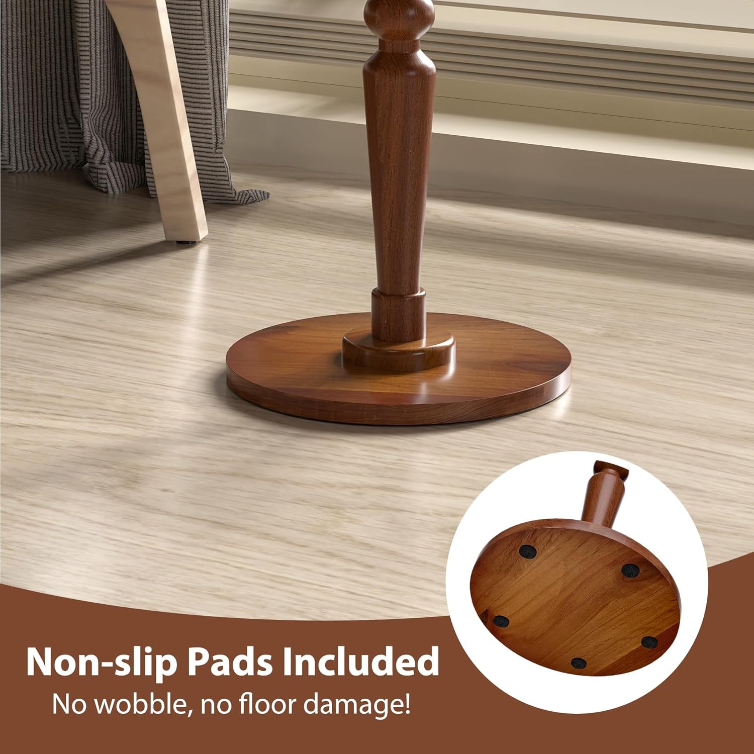 Small Wood round Side Table - Accent Nightstand Pedestal Table for Living Room, Bedroom - Compact Coffee Table, Tea Table, Drink Table, End Table for Small Spaces, Corners, Office