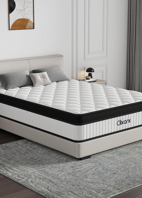 12-Inch Medium Firm Queen Mattress with 5-Layer Construction and 7-Zone Body Support for Enhanced Pressure Relief and Motion Isolation - CertiPUR-US Certified