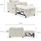 Sophie 4-In-1 Convertible Sleeper Chair Bed, Accent Chair, Chaise Lounge, Comfy Reading Armchair, Pull Out Sofa Bed with Adjustable Backrest for Living Room, Bedroom (Pearl White Boucle)