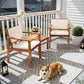 Patio Chairs 3 Piece Acacia Wood Patio Furniture with Coffee Table & Cushions Outdoor Conversation Set Balcony Chairs for Porch, Deck, Backyard