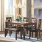 Bennox Dining Room Table and Chairs with Bench (Set of 6), Brown