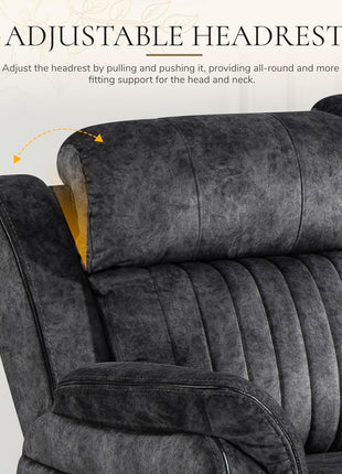 Power Reclining Sofa with Zero Gravity Feature, Adjustable Headrest, Electric Reclining Mechanism, Wireless Charging, and Outlets - Grey 3-Seater Loveseat for Living Room