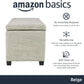 Upholstered Storage Rectangular Ottoman and Entryway Bench, Polyester, Beige, 35.5"W X 16.5"D X 17"H