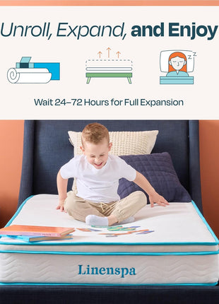 8-Inch Twin Size Medium Firm Memory Foam Hybrid Mattress - Breathable, Cooling, and Supportive Comfort for Guest or Children's Rooms
