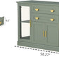 58.27'' Buffet Cabinet with 2 Drawers and Adjustable Shelves,Large Glass Door Coffee Bar Cabinet,Modern Farmhouse Sideboard Credenza for Kitchen,Green