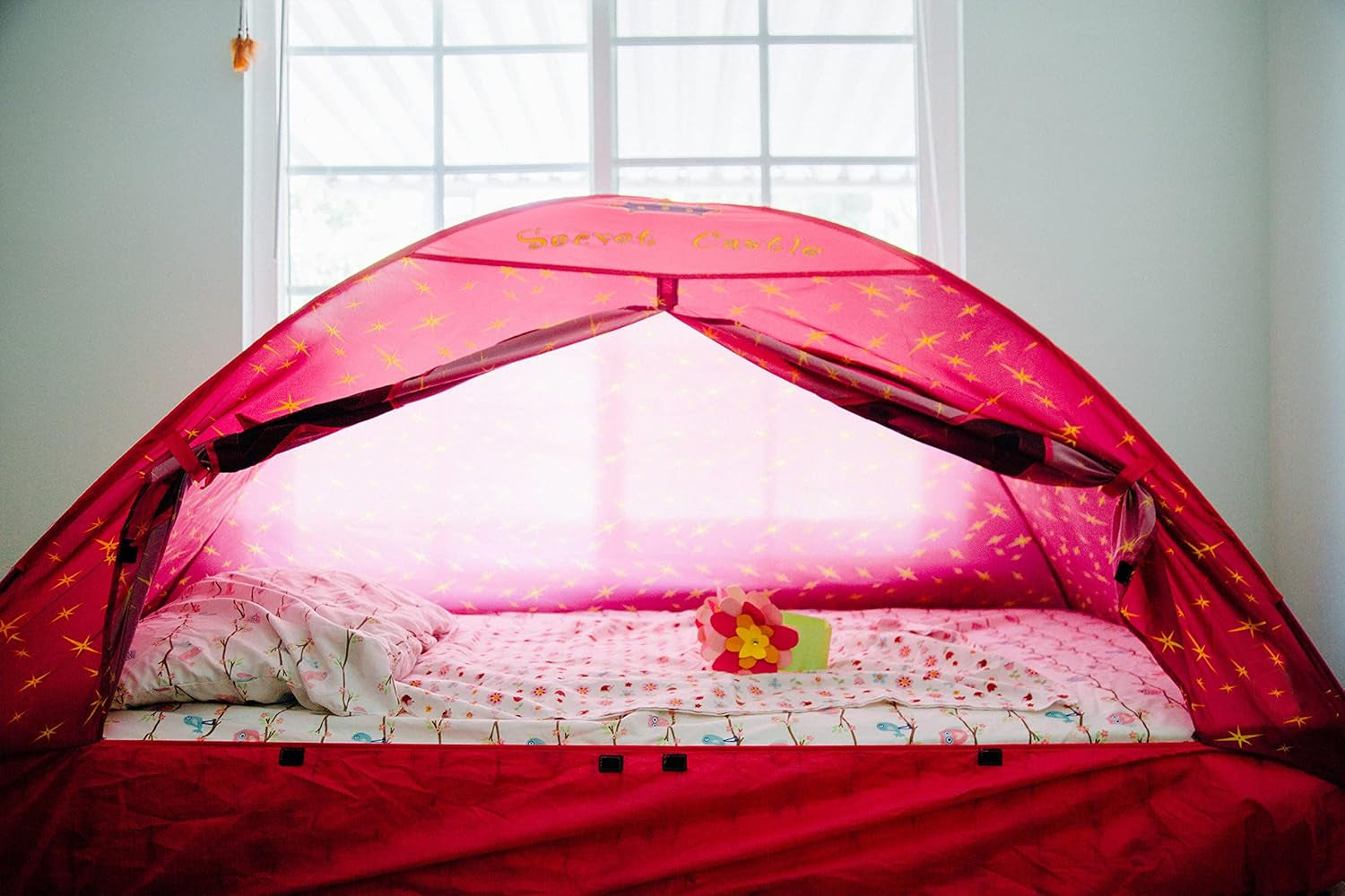 19720 Kids Secret Castle Bed Tent Playhouse - Twin Size , Yellow