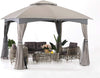 10X10 Outdoor Gazebo - Patio Gazebo with Mosquito Netting, Outdoor Canopies for Shade and Rain for Lawn, Garden, Backyard & Deck (Gray)
