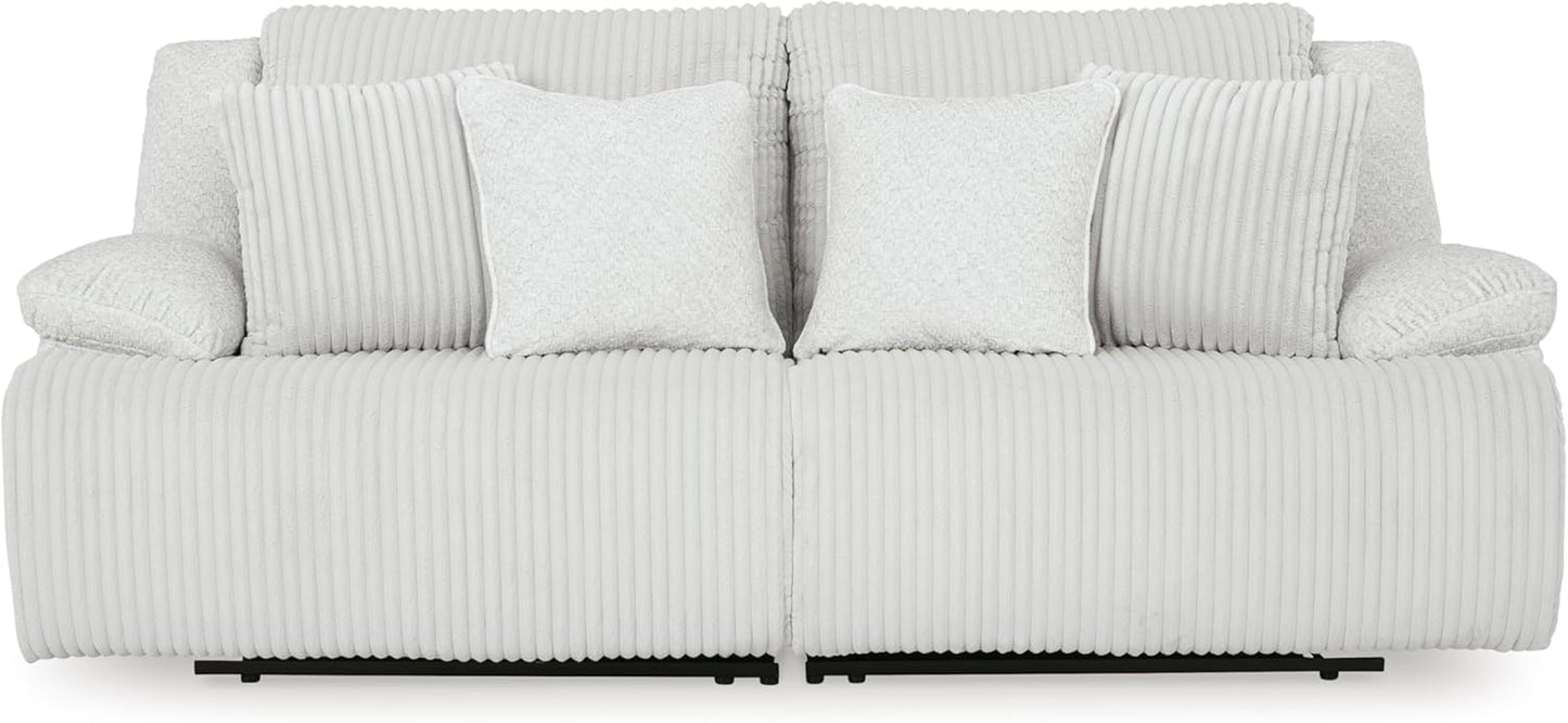 Top Tier Coastal 2-Piece Reclining Sectional Loveseat with 4 Accent Pillows, Light Gray