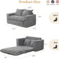 Loveseat Sleeper Sofa, Convertible Sofa Bed Couch Futon Couches for Living Room, 3-In-1 Pull Out Floor Couch with Washable Cushion and Pillows, Dark Grey