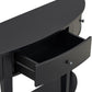 Half-Moon Console Table, Retro Sofa Table with 3 Storage Drawers and Shelf, Solid Wood Side Table for Entryway Living Room Bedroom, Black