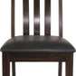 Haddigan Faux Leather Cushioned Rake Back Dining Chair, 2 Count, Dark Brown