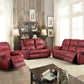 Zuriel Motion Loveseat in Red Synthetic Leather