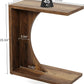 C-Shaped End Table for Couch, Sofa Side Table, C Table for Small Space, Living Room, Bedroom (1, Rustic Brown)