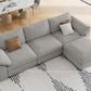 Oversized L Shape Sectional Modular Sofa,Wide Deep Seat Sectional Sofa,Fsc Certified Comfortable Chenille Grey Cloud Modular Sofa