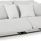 Top Tier Coastal 2-Piece Reclining Sectional Loveseat with 4 Accent Pillows, Light Gray