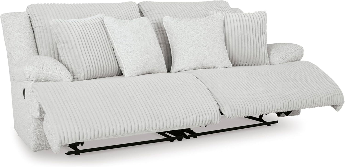 Top Tier Coastal 2-Piece Reclining Sectional Loveseat with 4 Accent Pillows, Light Gray