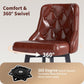 Swivel Barstools Set of 2, 26’’H Modern Counter Height Barstool with Metal Legs,Faux Leather Upholstered Bar Stools with Back for Kitchen Island, Dining Room, Pub - Brown