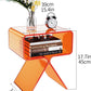 Acrylic Nightstand Side Table Modern Design Clear Home Decor Display End Table for Living Room (Orange)
