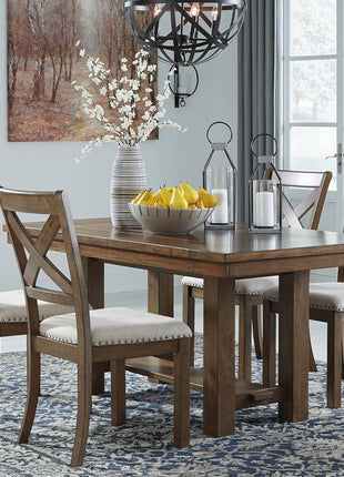 Signature Design by Ashley Moriville Set of 2 Upholstered Dining Room Chairs, 19", Brown, Modern Farmhouse Style