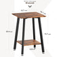 Brown Side Table, 2-Tier Small Square End Table for Small Spaces, Living Room, Bedroom