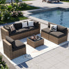 Patio Furniture Sets, 7-Piece Outdoor Patio Furniture with Thick Cushions, Wicker Outdoor Conversation Set Sectional Sofa for Backyard, Poolside, Garden