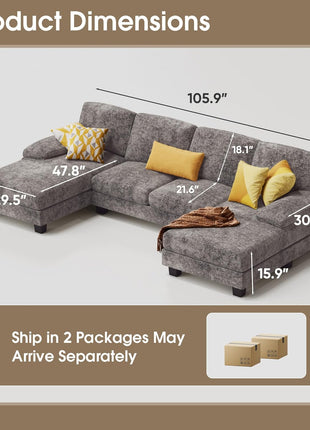 Cozy U-Shaped Grey Sectional Sofa for Enhancing Your Living Room Experience with Family and Friends