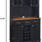 Buffet of Buffets Black Storage Hutch with Wood Top