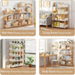 3-Tier Wooden Open Bookcase - Modern Display Bookshelf with Top Edge and Solid Wood Frame for Home and Office, Storage Cabinet, Oak