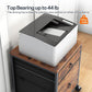File Cabinet, 2-Drawer Vertical Mobile Office Cabinet, Rolling Printer Stand, for A4/Letter Size Files, Nonwovens Drawer, for Home Office, Rustic Brown BF21WJ01