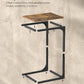 C-Shaped End Table, Small Side Table for Couch, Sofa Table with Metal Frame for Living Room, Bedroom, Bedside, Rustic Brown and Black